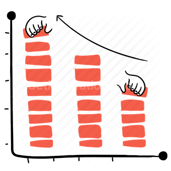 graph, chart, analytics, increase, decrease, arrow, statistics